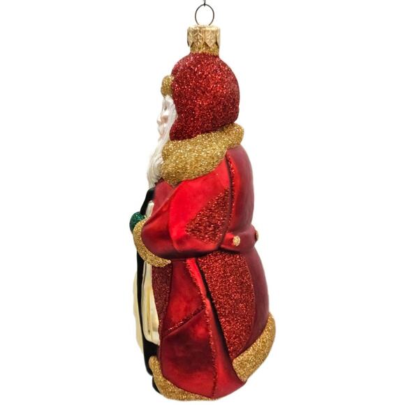 Patricia Breen Cubist Santa Claus Red Gold Accent Cubism Art Christmas Ornament - Picture 7 of 11